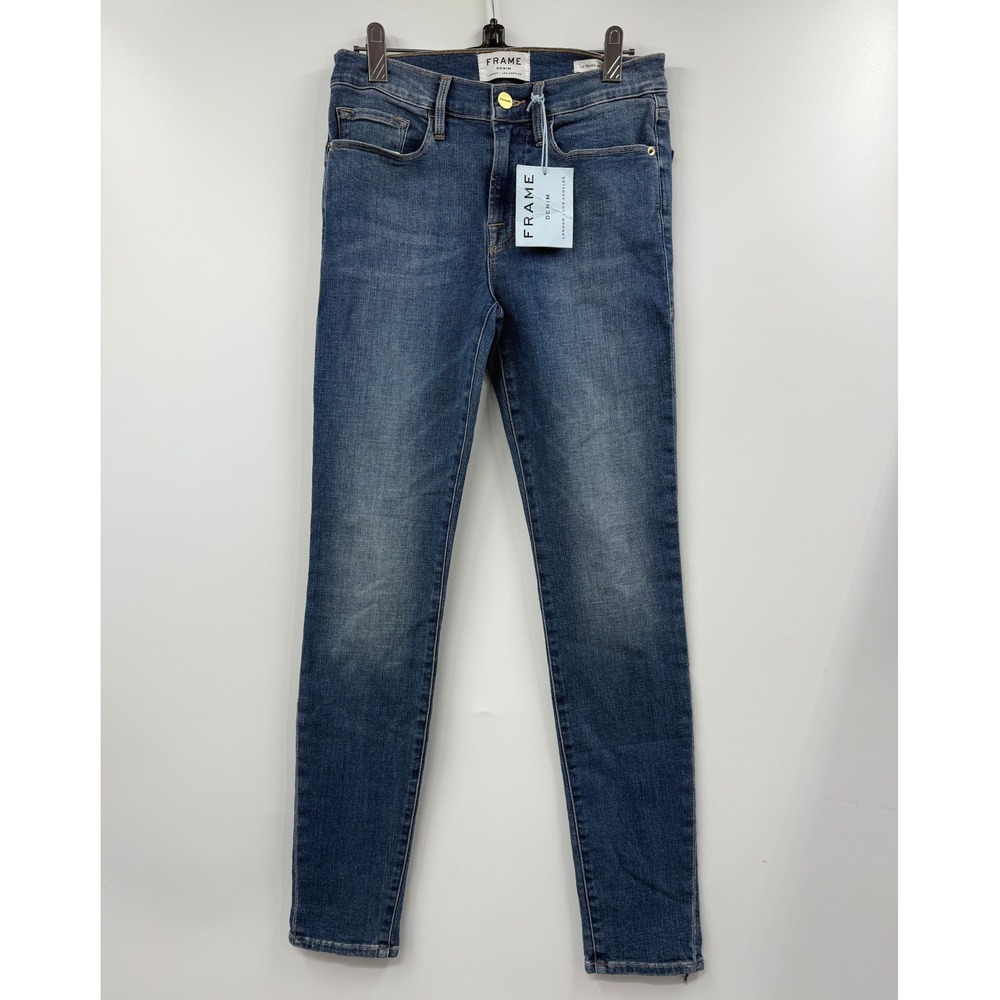 Frame Le Skinny de Jeanne High Rise Notched Hem Jeans‎ Blue Size 27 NEW